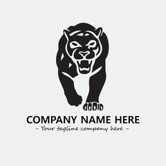 Phanter illustration black and white for logo company vector image
