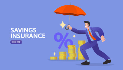 businessman under umbrella