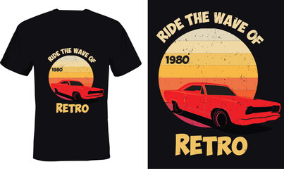 Ride the Wave &ndash; 1980s Retro Vibe T-Shirt Design

