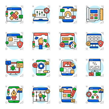 Set of Artwork Flat Icons

