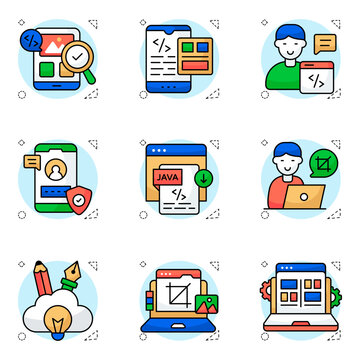 Set of Web and Graphic Flat Icons

