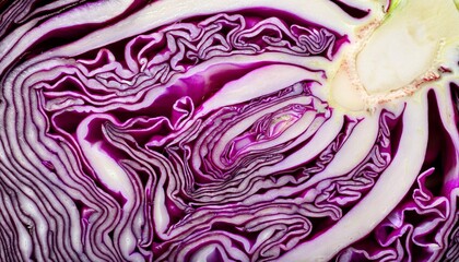 Obraz premium Red cabbage portion macro background