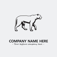 Phanter illustration black and white for logo company vector image
