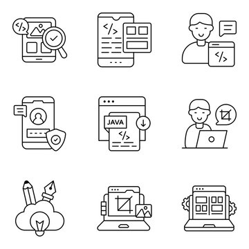 Set of Web and Graphic Line Icons

