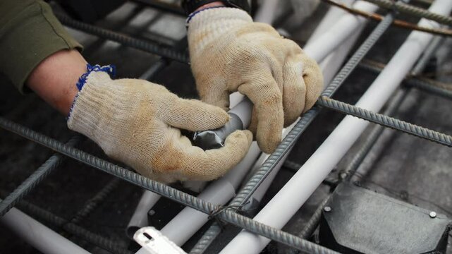 Installing electrical conduit pipes in rebar grid