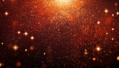 Black dark red orange golden brown shiny glitter abstract background with space Twinkling glow stars effect Like outer space night sky universe Rusty rough surface grain