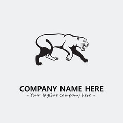 Phanter illustration black and white for logo company vector image
