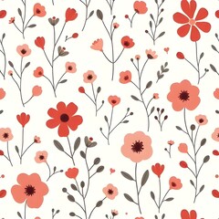 Seamless traditional fabric pattern with intricate timeless designs.