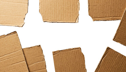 Torn cardboard at the edges of the frame on a transparent background, generated by AI.