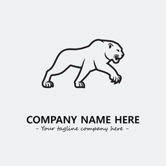 Phanter illustration black and white for logo company vector image
