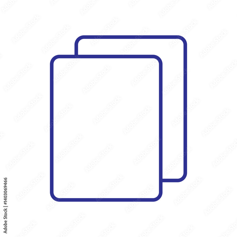 Poster add new tab, slide, or section line art vector icon. blue dublicate, boxes mini line, icon. blue cop