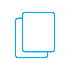Add new tab, slide, or section line art vector icon. Blue Dublicate, boxes mini line, icon. Blue Copy icon vector isolated on white background. Blue Copy vector. Blue copy duplicate layer icon.