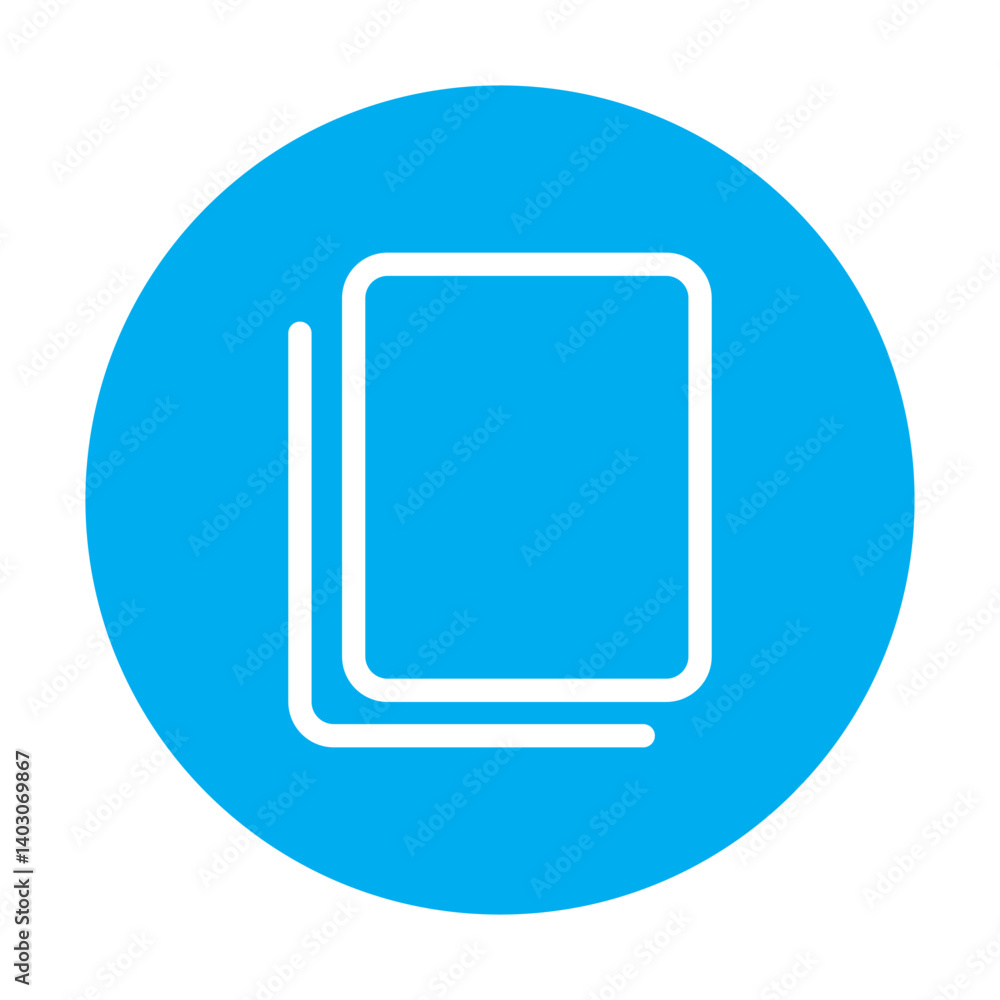 Poster add new tab, slide, or section line art vector icon. blue dublicate, boxes mini line, icon. blue cop