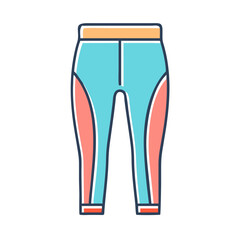 Stylish Womens Teal and Coral Panel Leggings Athletic Yoga Pants