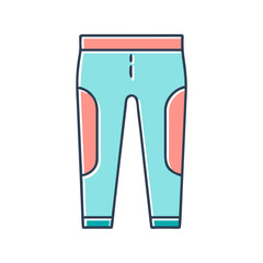 Stylish Breathable Light Blue Leggings with Coral Knee Patches for Women