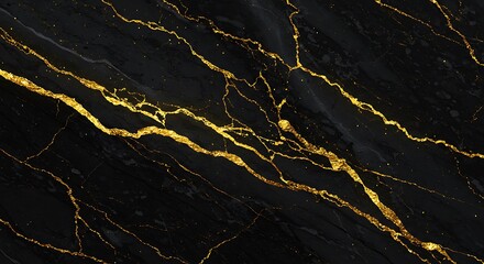 Midnight Gold Veins AI Generated