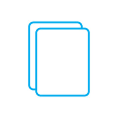 Add new tab, slide, or section line art vector icon. Blue Dublicate, boxes mini line, icon. Blue Copy icon vector isolated on white background. Blue Copy vector. Blue copy duplicate layer icon.