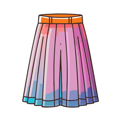 Pleated ombre skirt fashion illustration summer clothing design