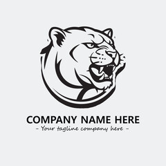 Phanter illustration black and white for logo company vector image
