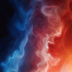 Obraz premium Abstract Red Blue Swirling Smoke Energy Fire Ice Nebula Background Texture