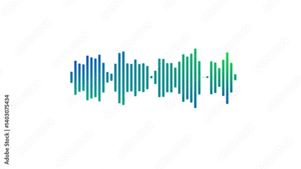 Leinwandbilder sound wave animation isolated on black background. audio waveform with frequency animated lines. abs