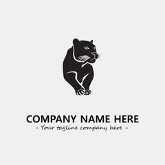 Phanter illustration black and white for logo company vector image
