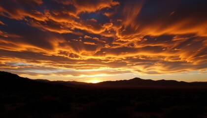 Obraz premium Majestic sunset over mountains nature landscape evening viewpoint breathtaking cloud colors