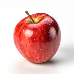 Red apple on white background showing freshness and health