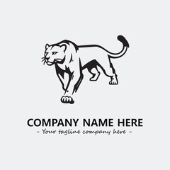 Phanter illustration black and white for logo company vector image
