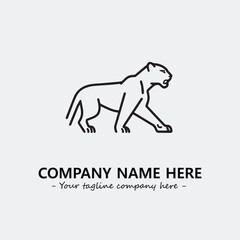 Phanter illustration black and white for logo company vector image
