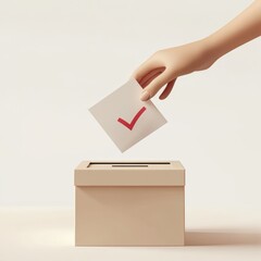 Voting Hand Placing Ballot in Box