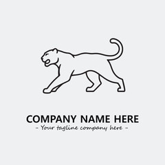 Phanter illustration black and white for logo company vector image
