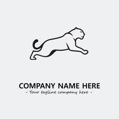 Phanter illustration black and white for logo company vector image
