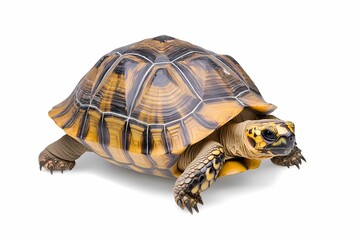 Obraz premium Yellow-footed tortoise, studio shot, isolated, reptile, wildlife, nature, pet, animal, zoology