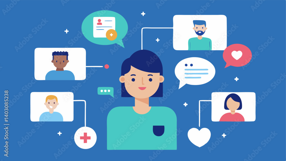Poster supportive community monitoring an online community platform where patients can share their stories 