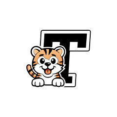 alphabet letter r with a Tiger