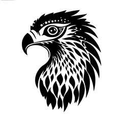 Fototapeta premium Majestic Eagle Head Silhouette for Tattoo Design and Artistic Projects