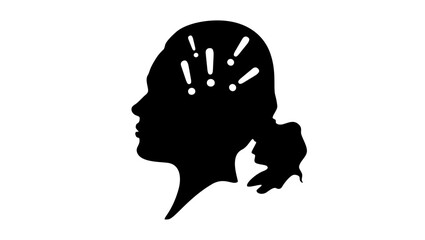 Anxiety symbol, black isolated silhouette