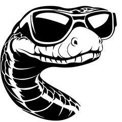 Cool Snake with Sunglasses Urban Style Vector Design for Clothing Accessories and Tattoos