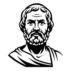 Philosopher Portrait Vector Illustration for Educational and Artistic Uses