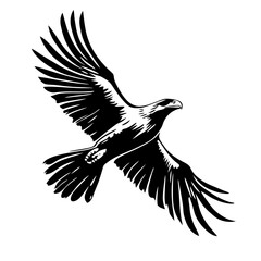 Majestic Eagle in Flight Powerful Bird Wingspan Illustration for Tattoos and Artwork