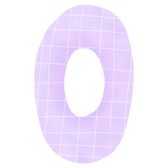 Number zero cute purple