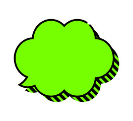 ポップな吹き出し単体 立体的 ベクターデータ チラシ・雑誌・Web・動画素材 グリーン