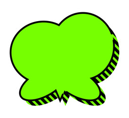 ポップな吹き出し単体 立体的 ベクターデータ チラシ・雑誌・Web・動画素材 グリーン