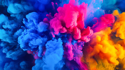 Fototapeta premium Colorful paint explosion creates dynamic and vibrant splash in the air with detailed background
