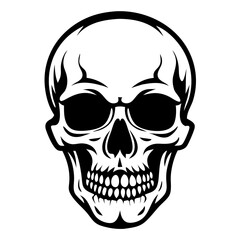 Intricate Skull Illustration Ideal for Tattoos and Artwork