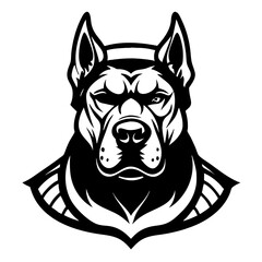 Obraz premium Powerful Bulldog Head Illustration Ideal for Tattoo Design and Graphics