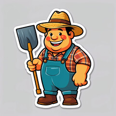 farmer with a shovel