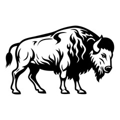 Obraz premium Bold Bison Vector Illustration Ideal for Tattoo Design and Graphic Projects