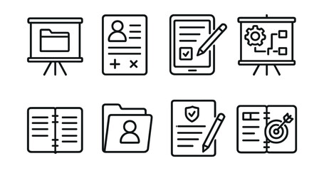 Set of icons for a computer screen